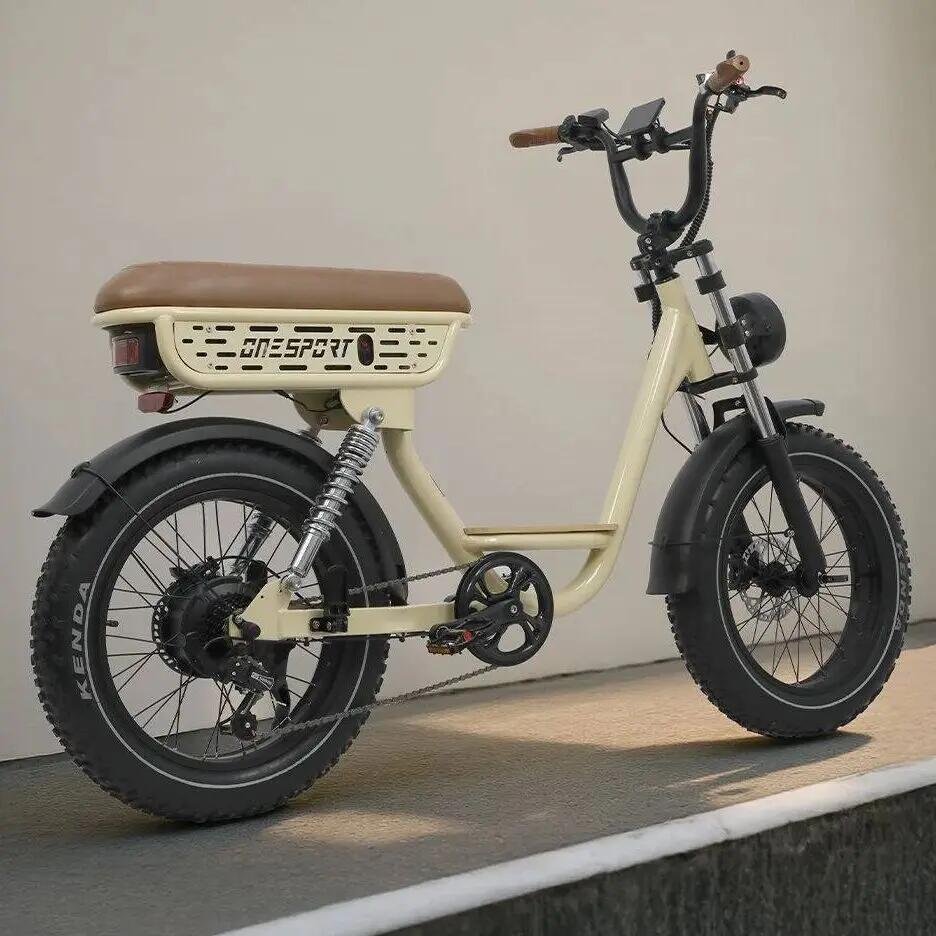 Bicicleta eléctrica adulto ONESPORT W77 batería litio 48V 18Ah neumáticos 20" 6/15