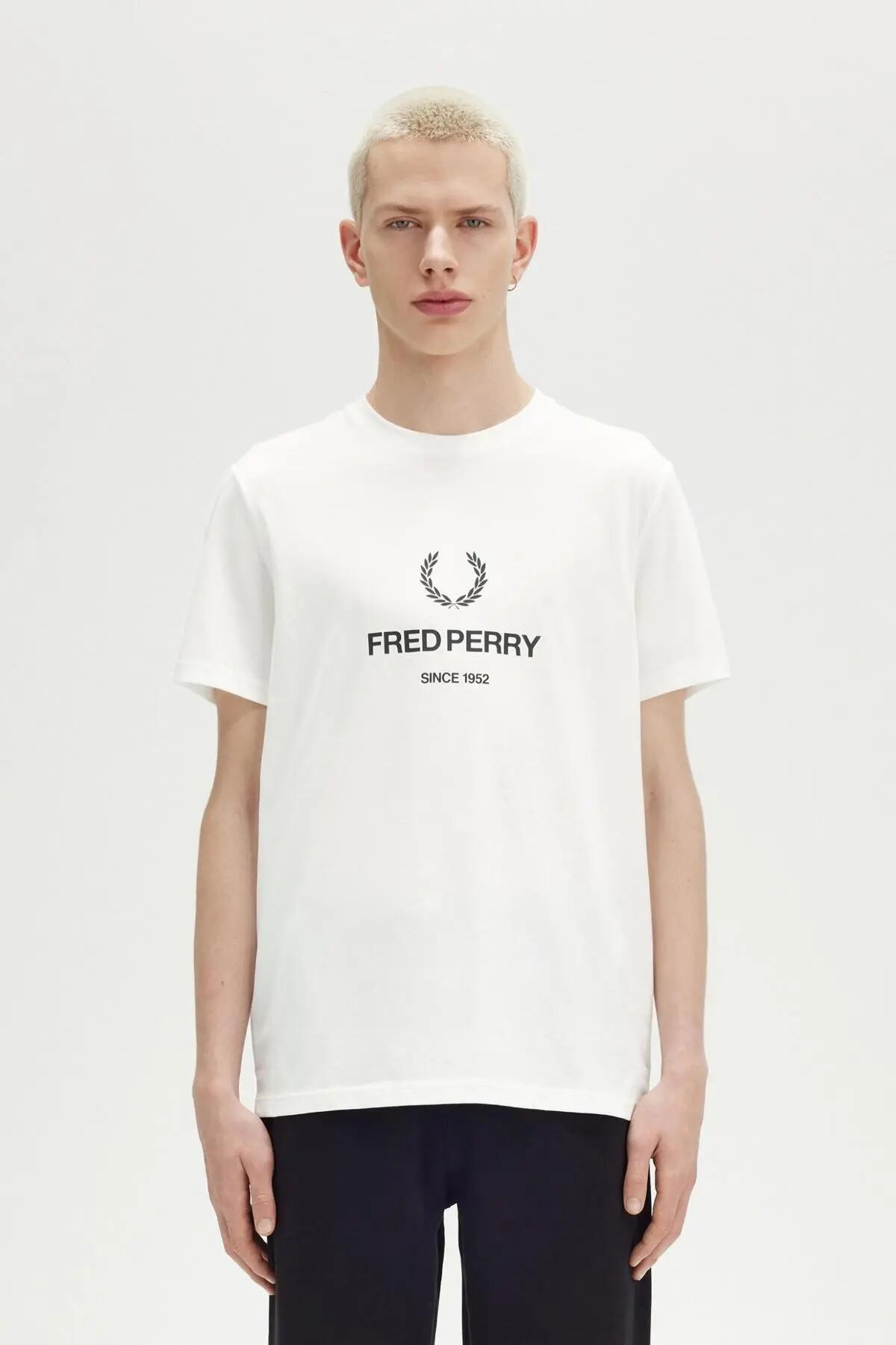 Camiseta Fred Perry Modelo M8588fp Cor Branco 5/5
