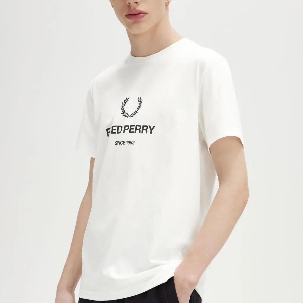Camiseta Fred Perry Modelo M8588fp Cor Branco 4/5