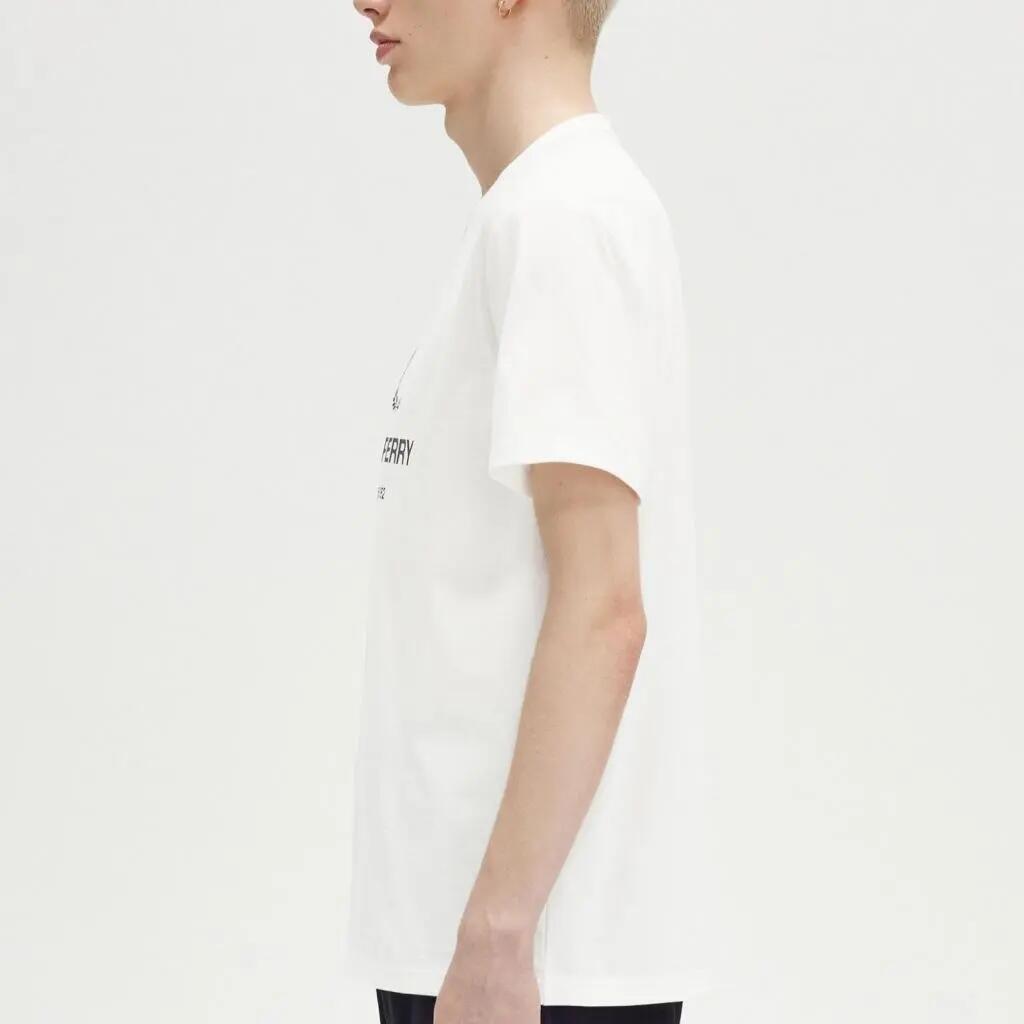 Camiseta Fred Perry Modelo M8588fp Cor Branco 3/5