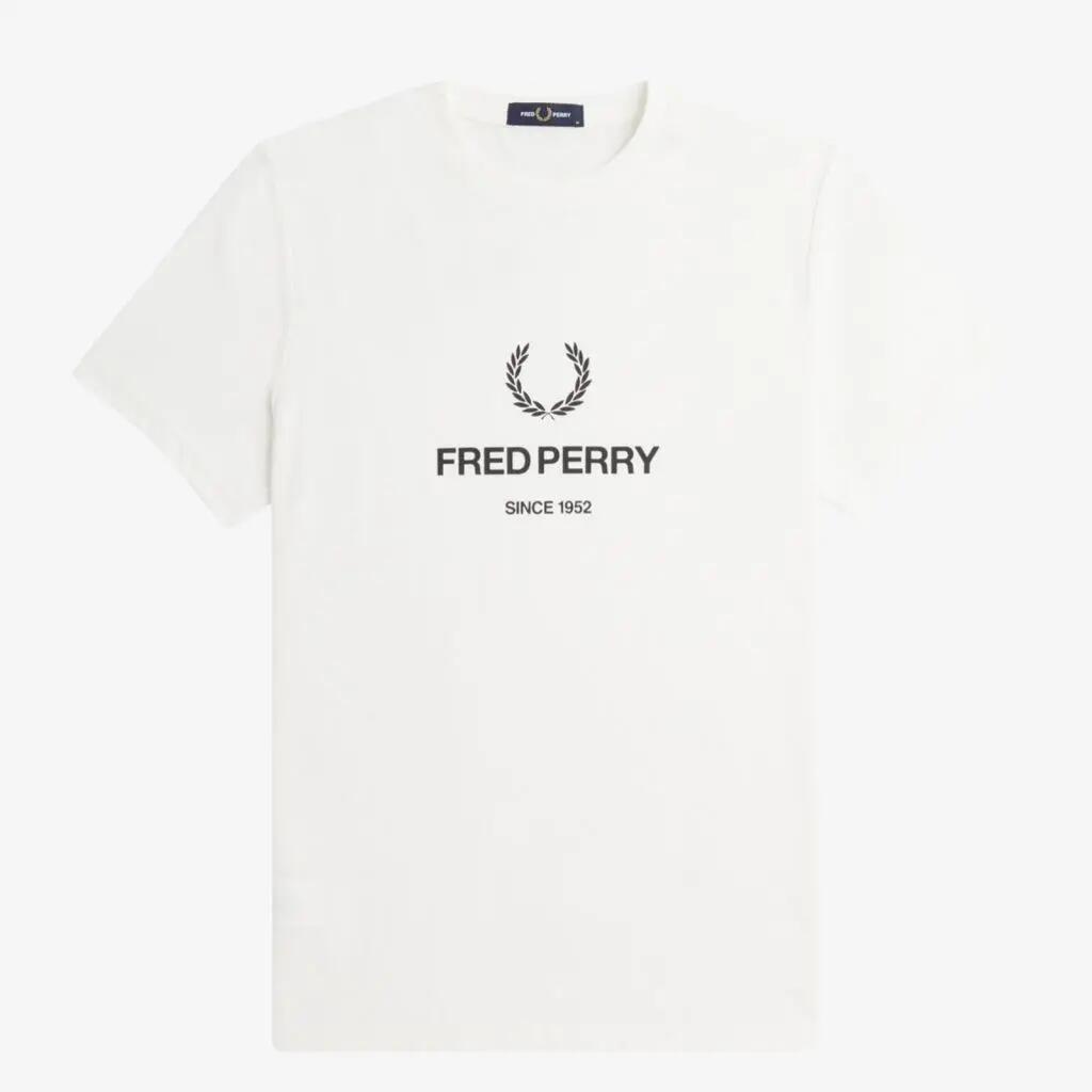 Camiseta Fred Perry Modelo M8588fp Cor Branco 2/5