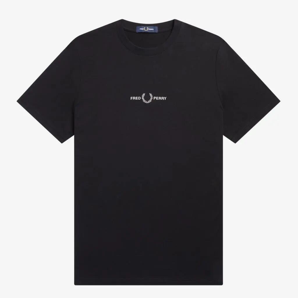 T-shirt Fred Perry Modèle Embroidered T-shirt Couleur Noir 2/5
