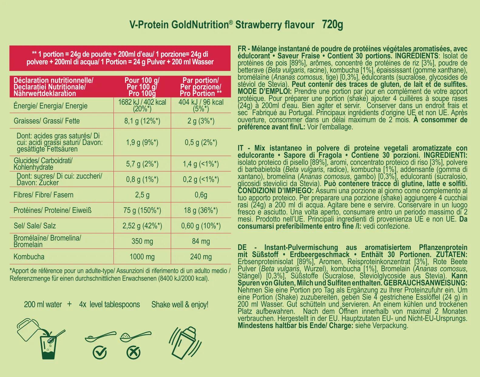 Protéine V Fraise - 720 g 3/3