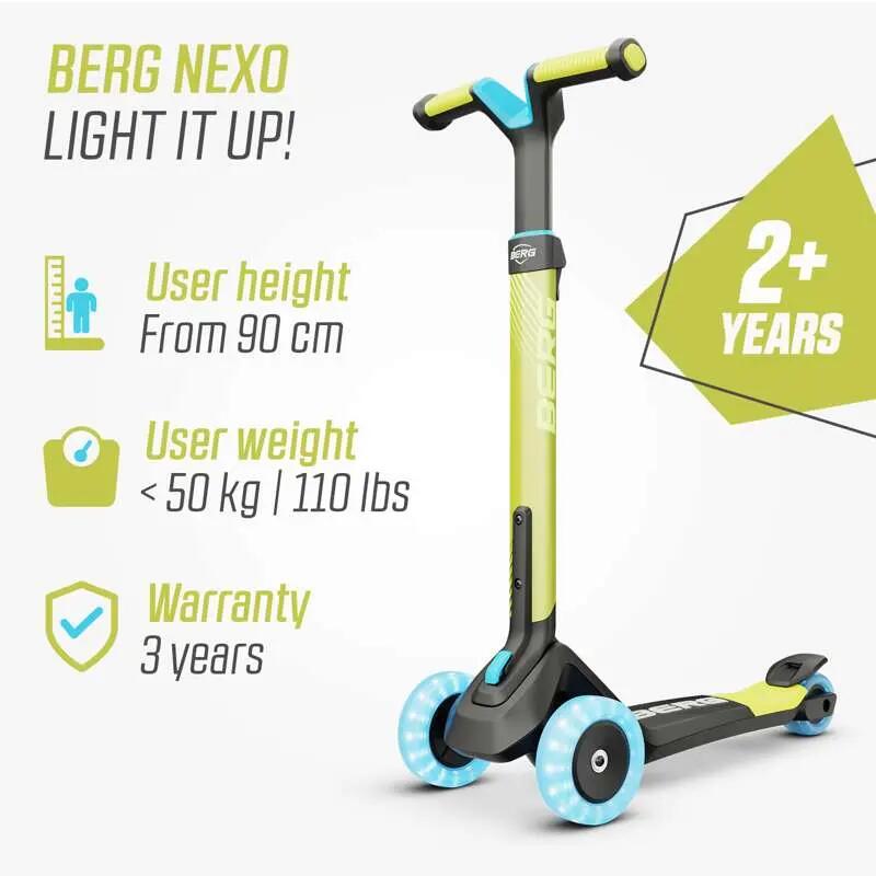Roller für Kinder, 2+ Jahre, Klappbar, LED, Nexo Lime 2/7