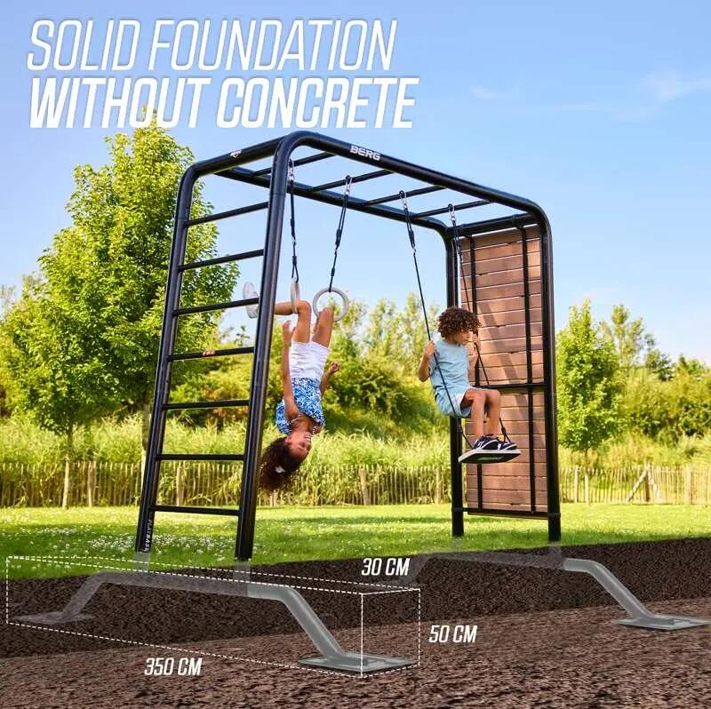 Plac Zabaw i Fitness, PlayBase Wall + Swing set Zielony 6/7
