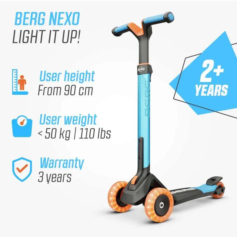 Trottinette pour Enfants, 2+ Ans, Pliable, LED-Deck, Nexo Bleu 2/7