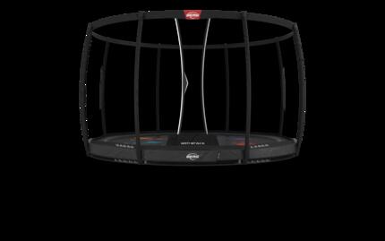 Trampoline Elite InGround 430 + Filet Séc. DLX XL Gris