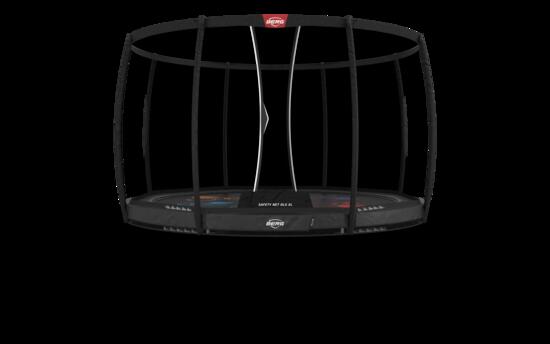 Trampoline Elite InGround 430 + Filet Séc. DLX XL Gris Levels