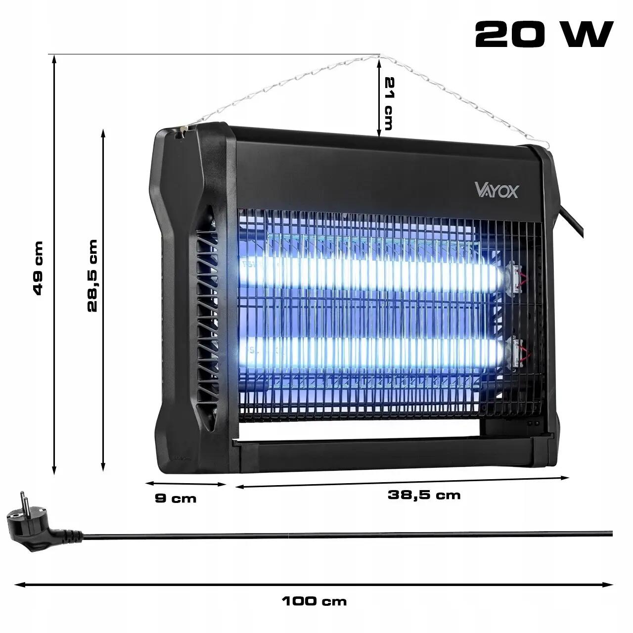 Lampa owadobójcza na komary muchy VAYOX IKL-20W 260m2 14/15