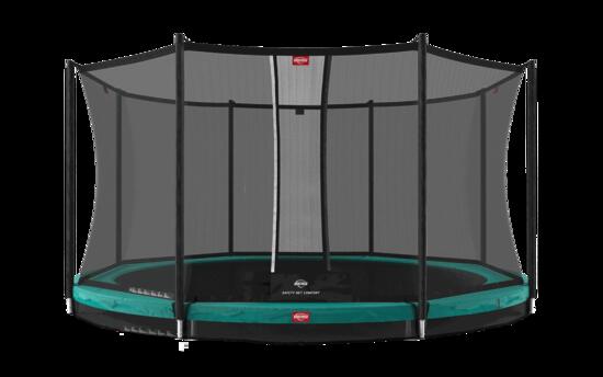Trampoline Favorit InGround 430 + Filet Séc. Comfort Vert