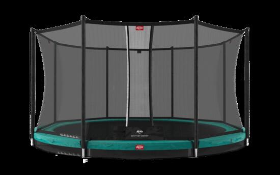 Trampoline Favorit InGround 380 + Filet Séc. Comfort Vert