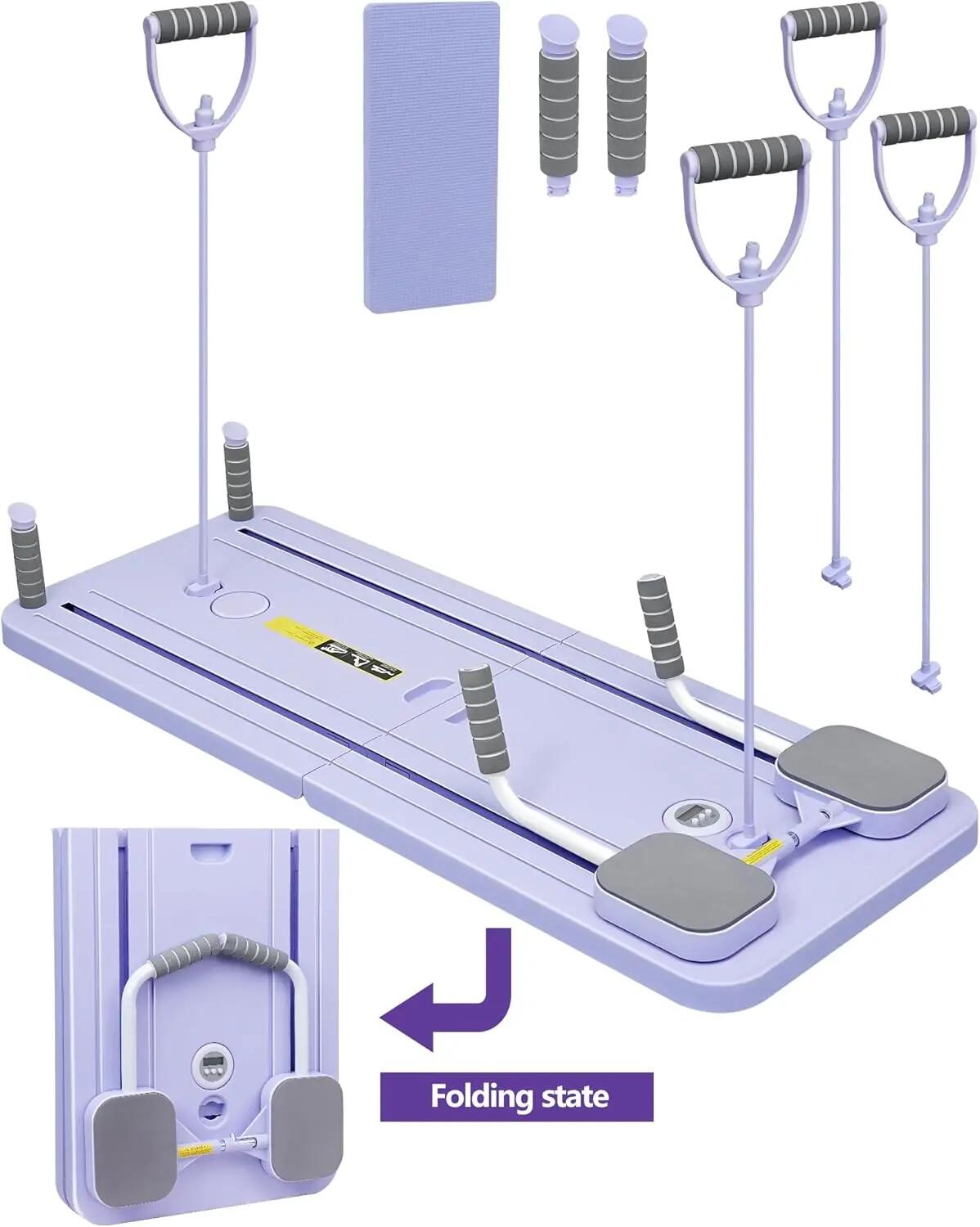 Home Pilates CF301, Planche Reformer pliable pour maison, cordes élastiques 7/9