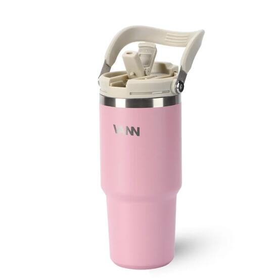 Drinkfles - Flow Tumbler 750 ML - RVS met ingebouwd rietje - Roze