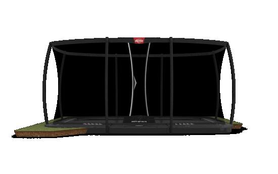 Trampoline Ultim Elite FlatGround 500 + Filet Séc. DLX XL Gris