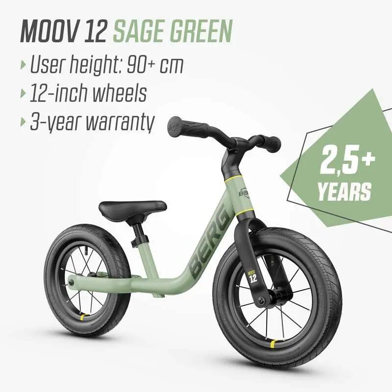 Draisienne pour Enfants, 2,5+ Ans, 12 Pouces, MOOV 12 Vert Sauge 2/7