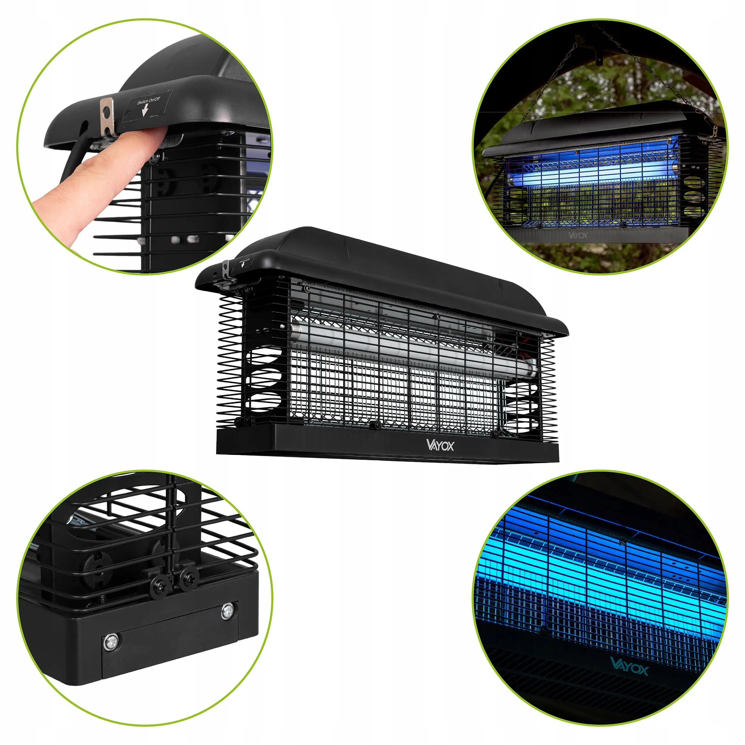 UV-insectendoderlamp VAYOX IKL-300 PRO 30W voor muggen en vliegen, 180m2 5/15