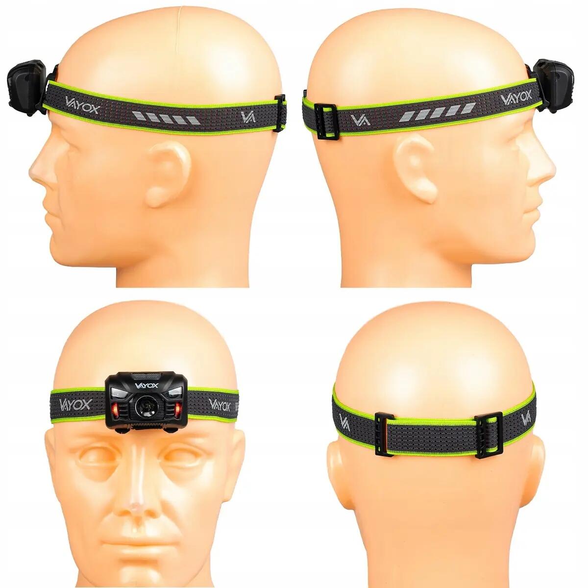 VAYOX VA0020 hoofdlamp, oplaadbaar, met bewegingssensor 5/15
