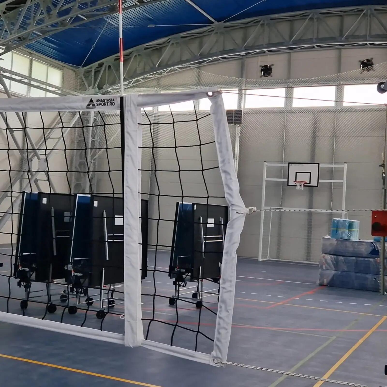 Fileu volei profesional 9,5x1 m Anastasia Sport, cablu otel, 6 puncte prindere 11/13
