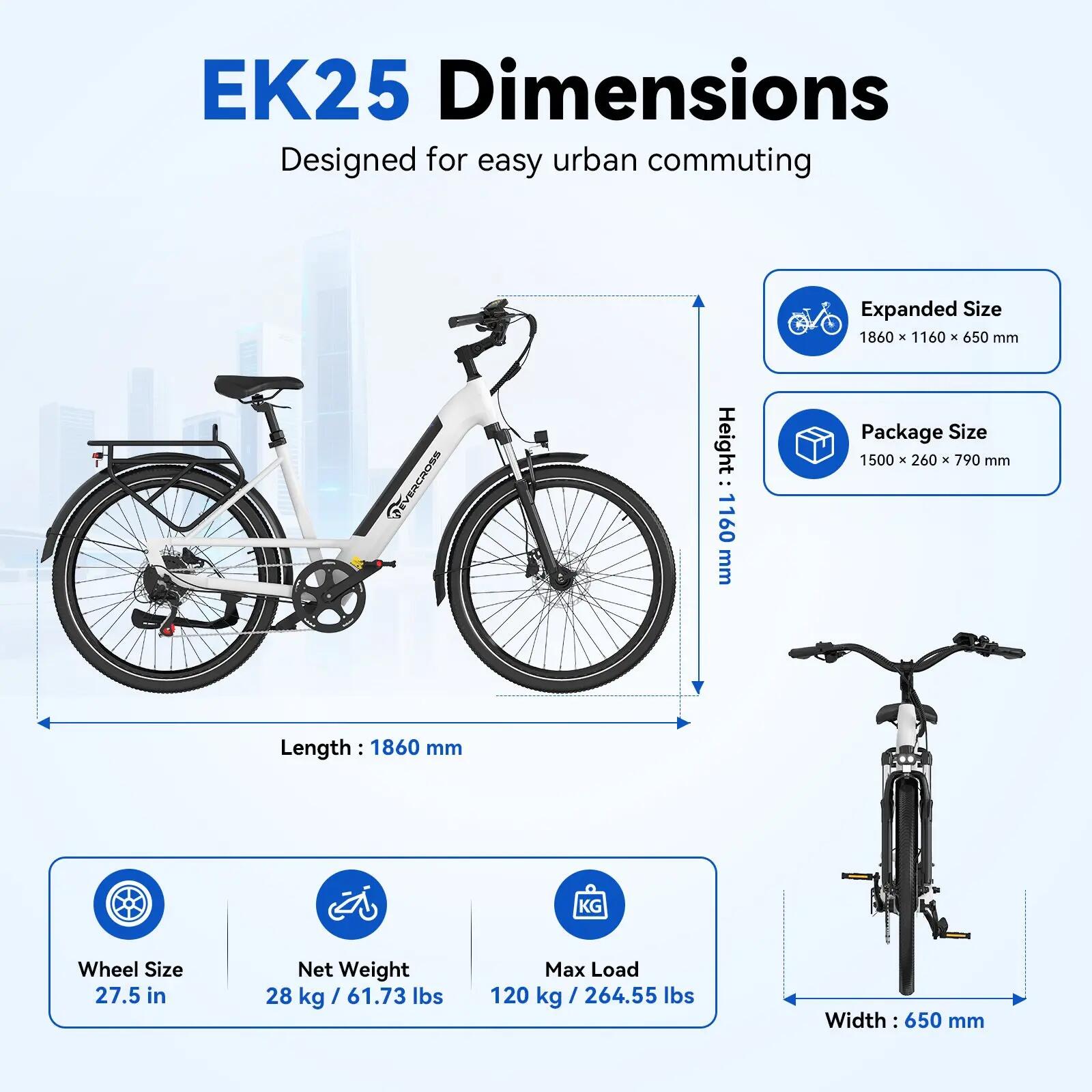 Bicicleta elétrica adulta 27,5" EK25 -Sensor de torque, 250W, 36V 13Ah, NFC, APP 2/13