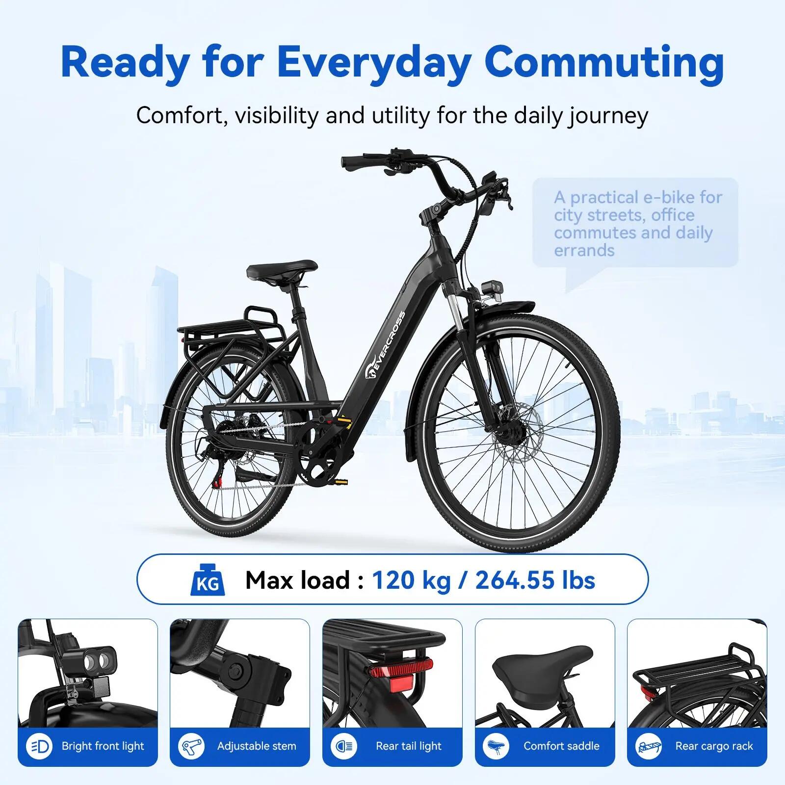 Bicicleta elétrica adulta 27,5" EK25 -Sensor de torque, 250W, 36V 13Ah, NFC, APP 10/15