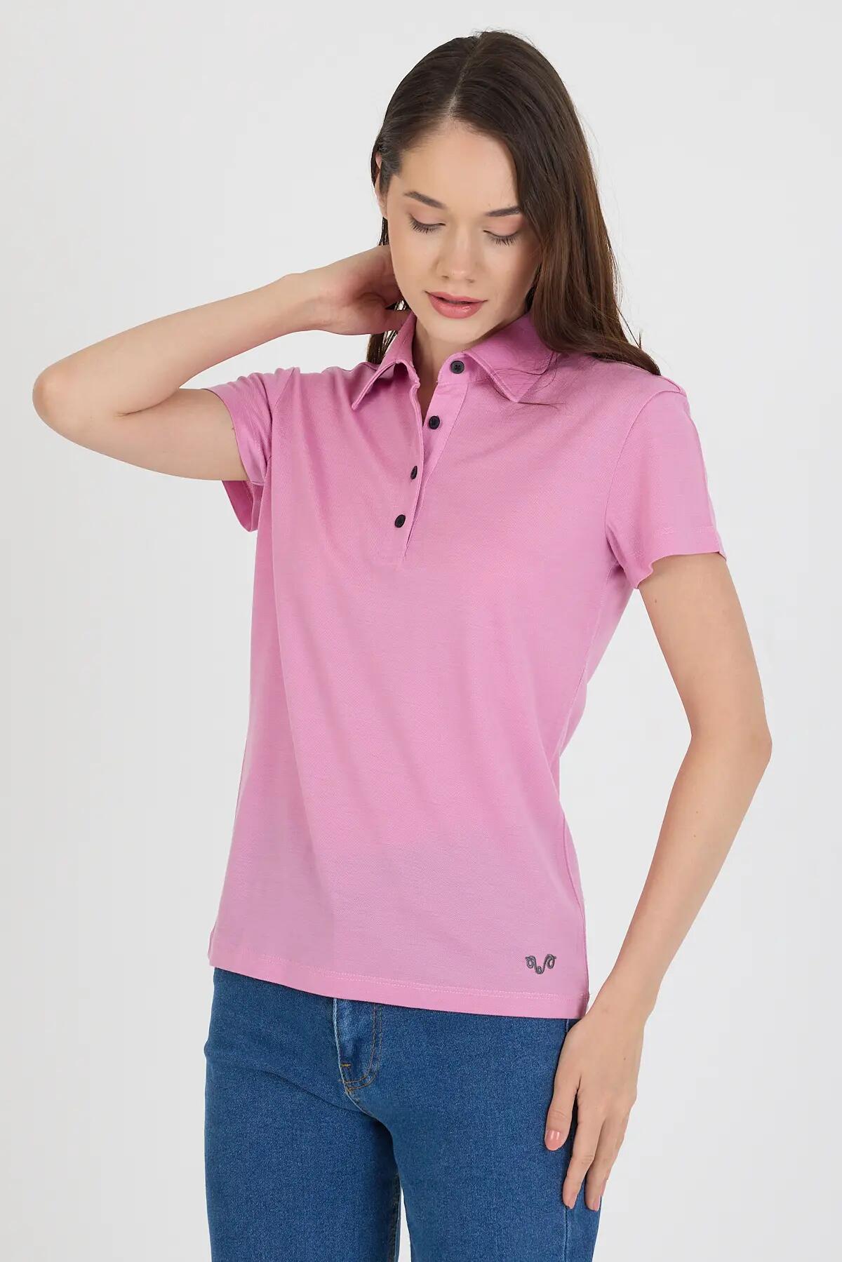 Polo koszulka z 100% wełny merino (170 g/m² - Piqué)) S, Różowy 5/7
