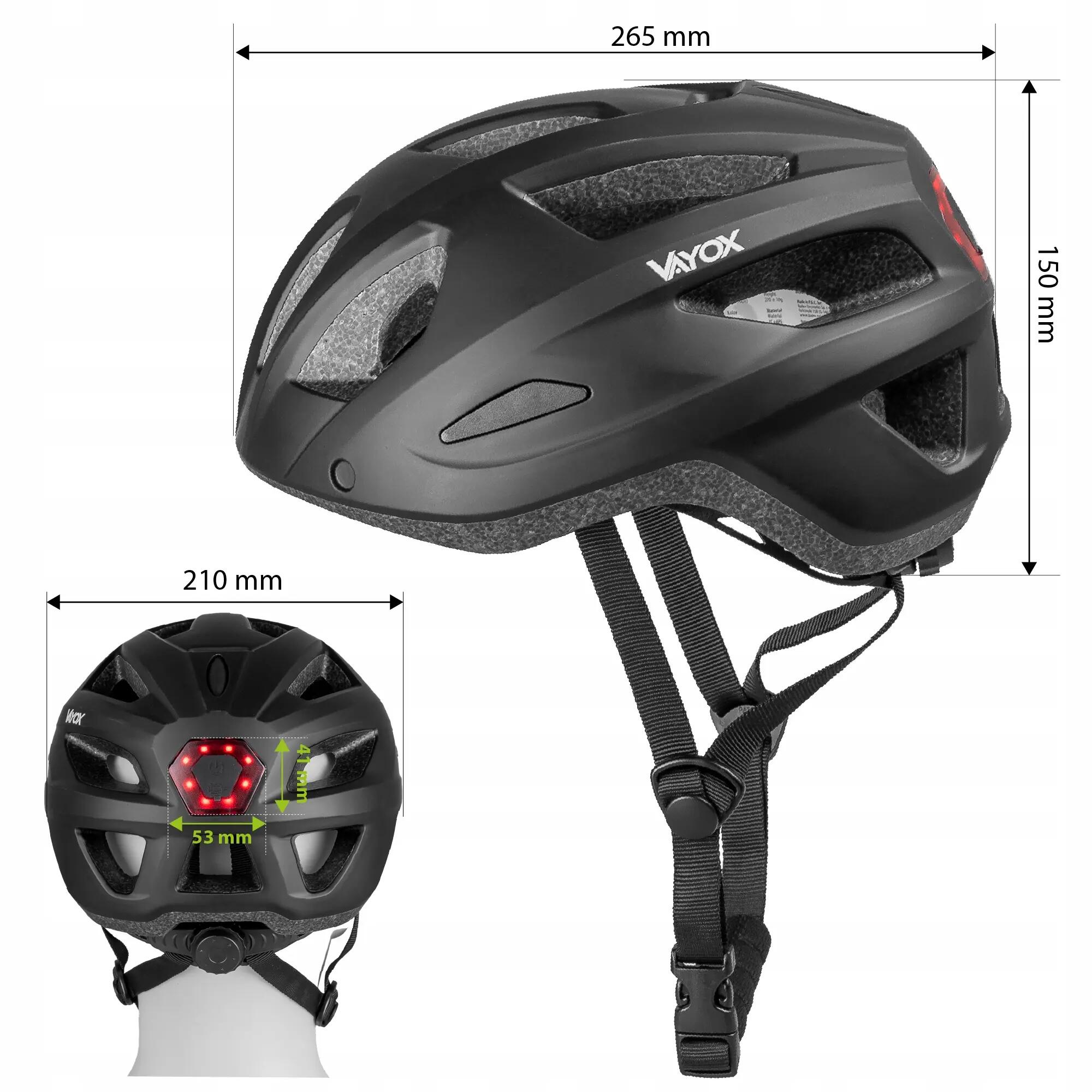 Vayox Active VA0424 fietshelm met vizier en LED-lampje 14/15