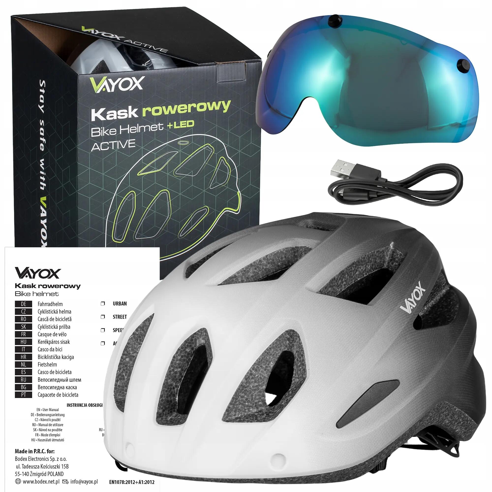 Casque de vélo Vayox Active VA0424 avec visière et éclairage LED 15/15