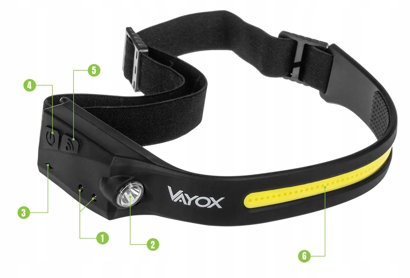 Lanterna frontal Vayox VA0128 350lm, recarregável, USB-C, de silicone 10/11