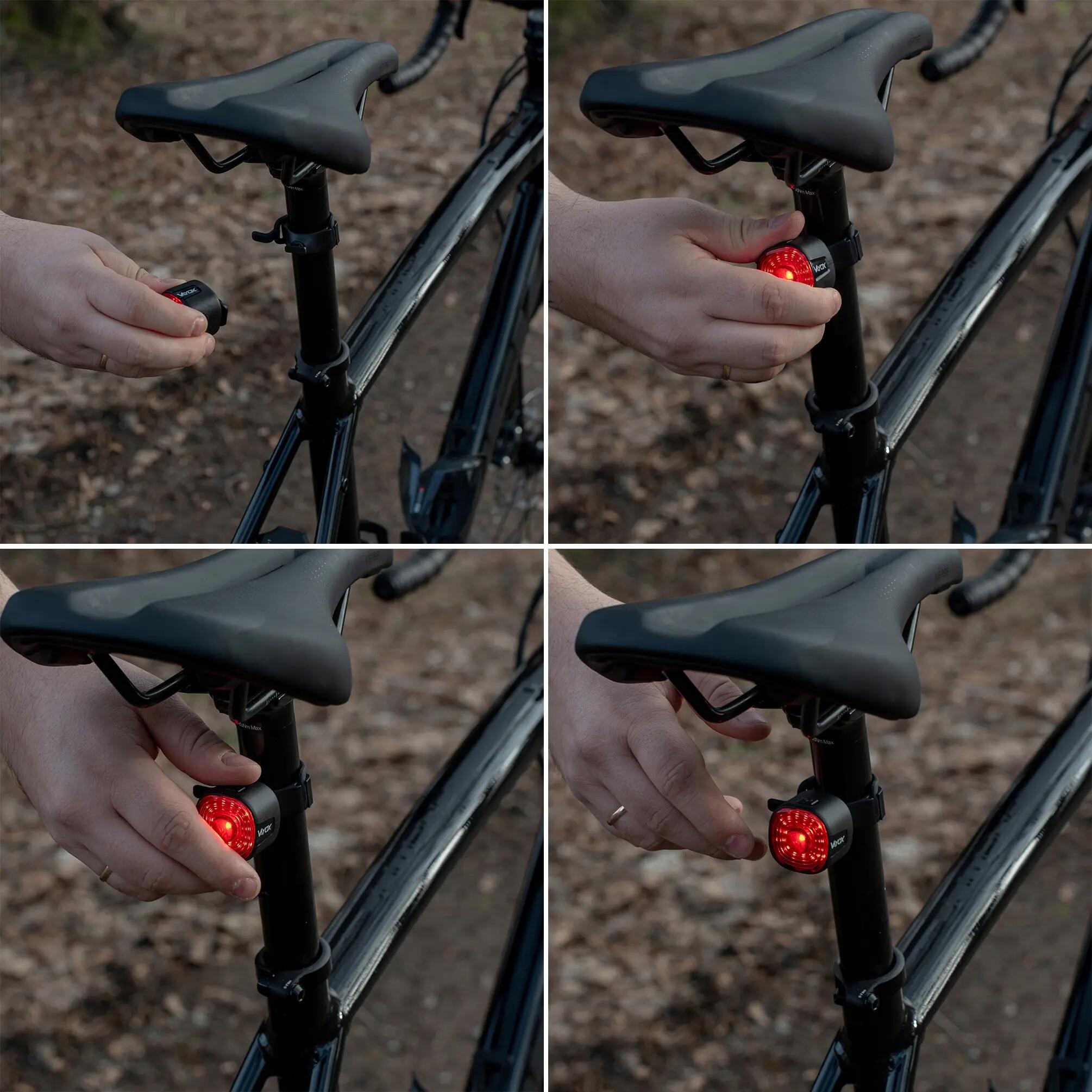 Lámpara de bicicleta trasera Vayox VA0156, 100lm, luz roja, IPX6, USB-C 7/15