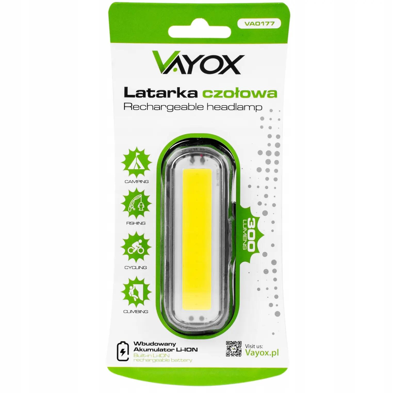 Lampe frontale Vayox VA0177, 300lm, rechargeable, USB-C 14/14