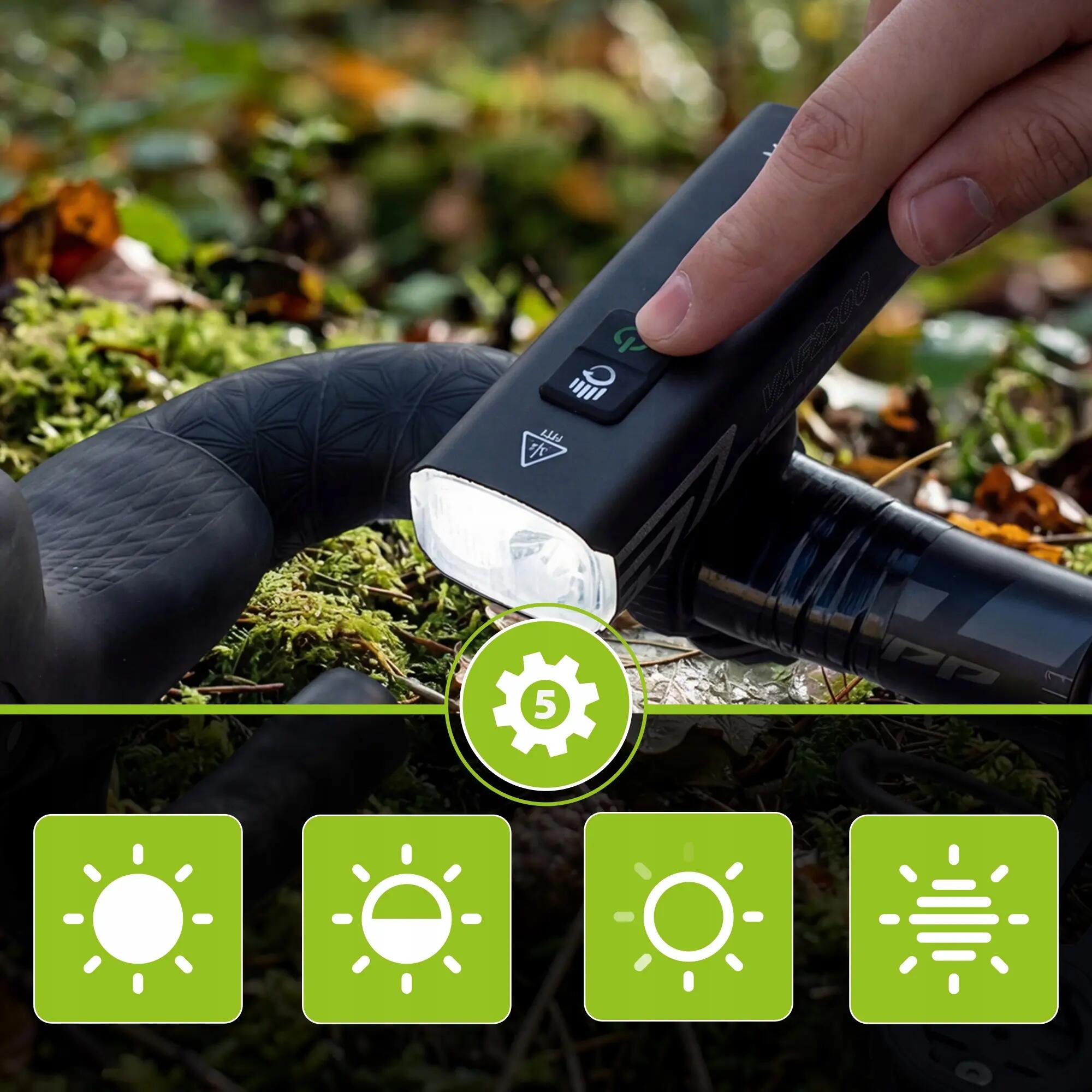 Fietsverlichting set voor- en achterlicht Vayox VAF2200 + VAR200 USB-C 6/16