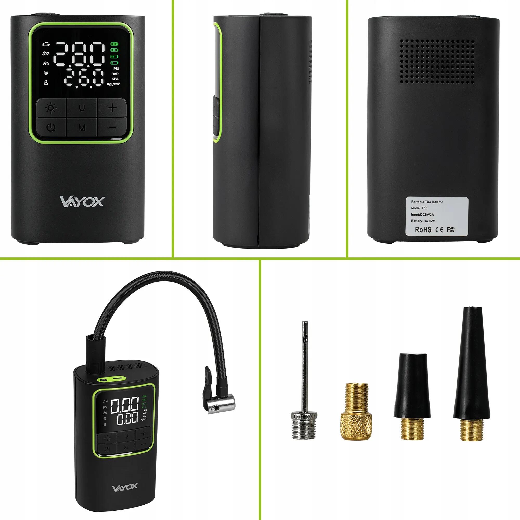 Akumulátorová cyklistická pumpa VA0409 4000mAh 10,3BAR kompresor 11/16