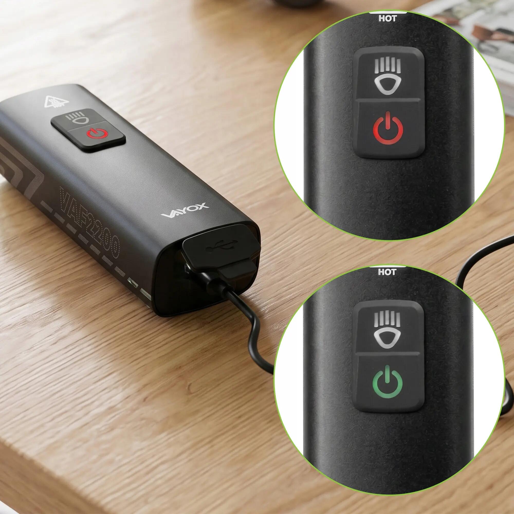 Fietsverlichting set voor- en achterlicht Vayox VAF2200 + VAR200 USB-C 10/16