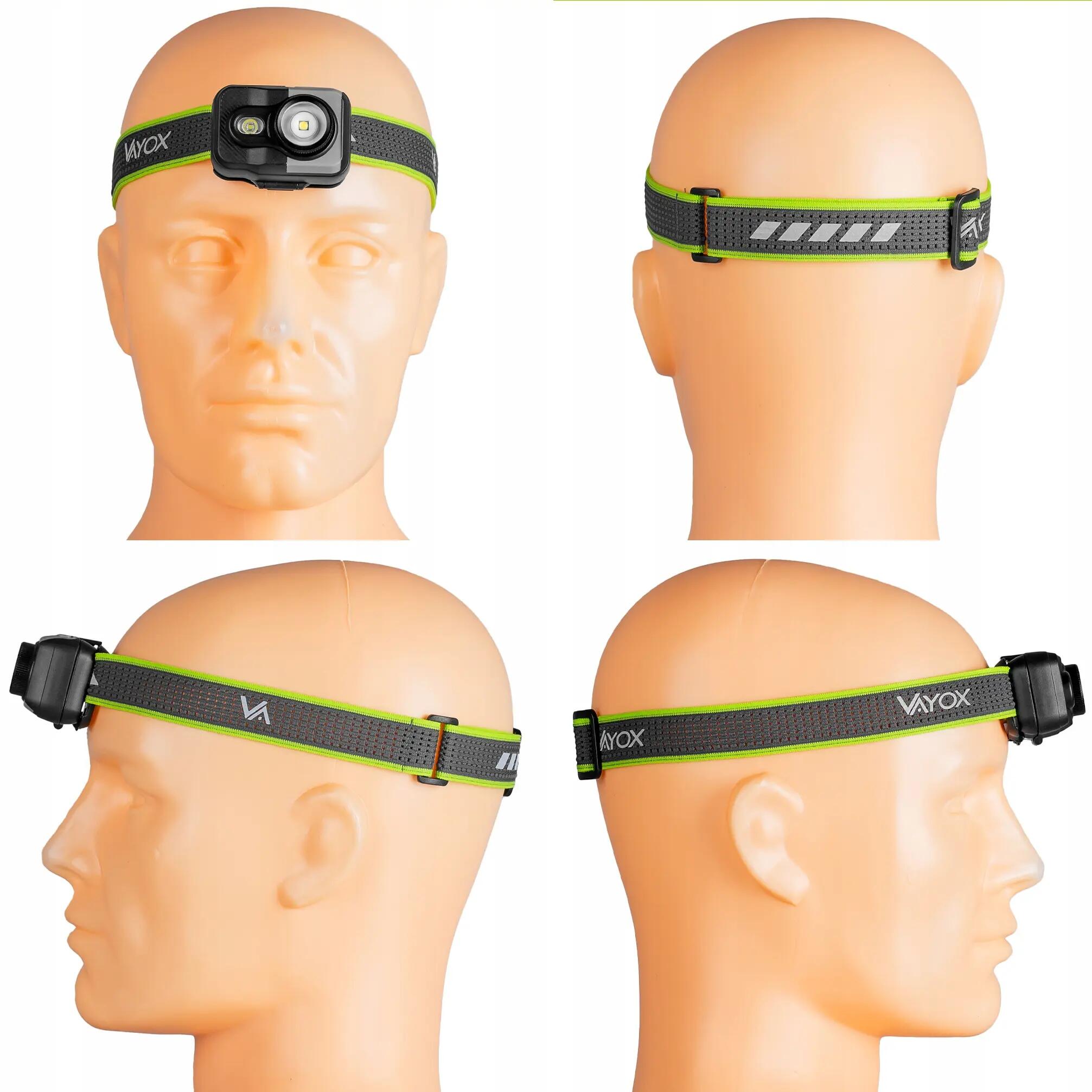 Torcia frontale Vayox VA0196, 800lm, ZOOM, ricaricabile con alimentazione ibrida 8/14