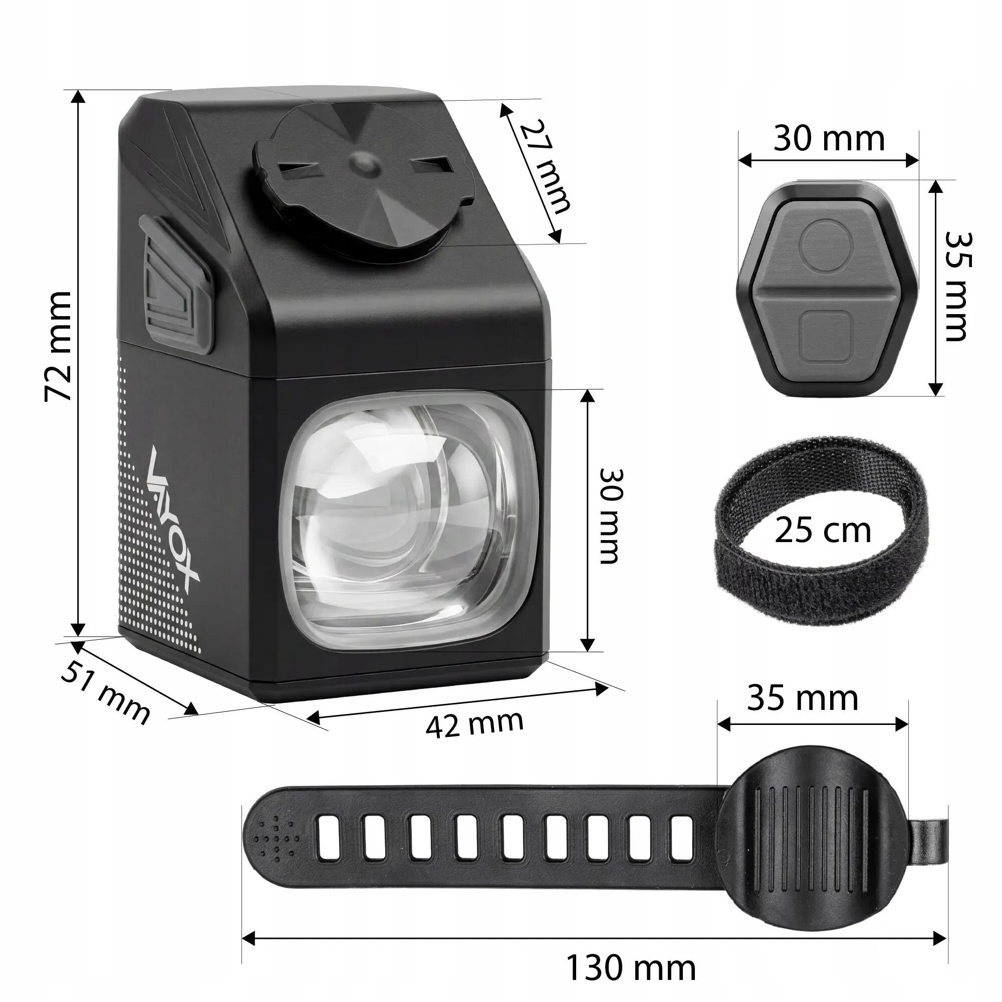 Přední světlo na kolo s držákem cyklopočítače Vayox VAF1000PRO 1000lm USB-C 14/16