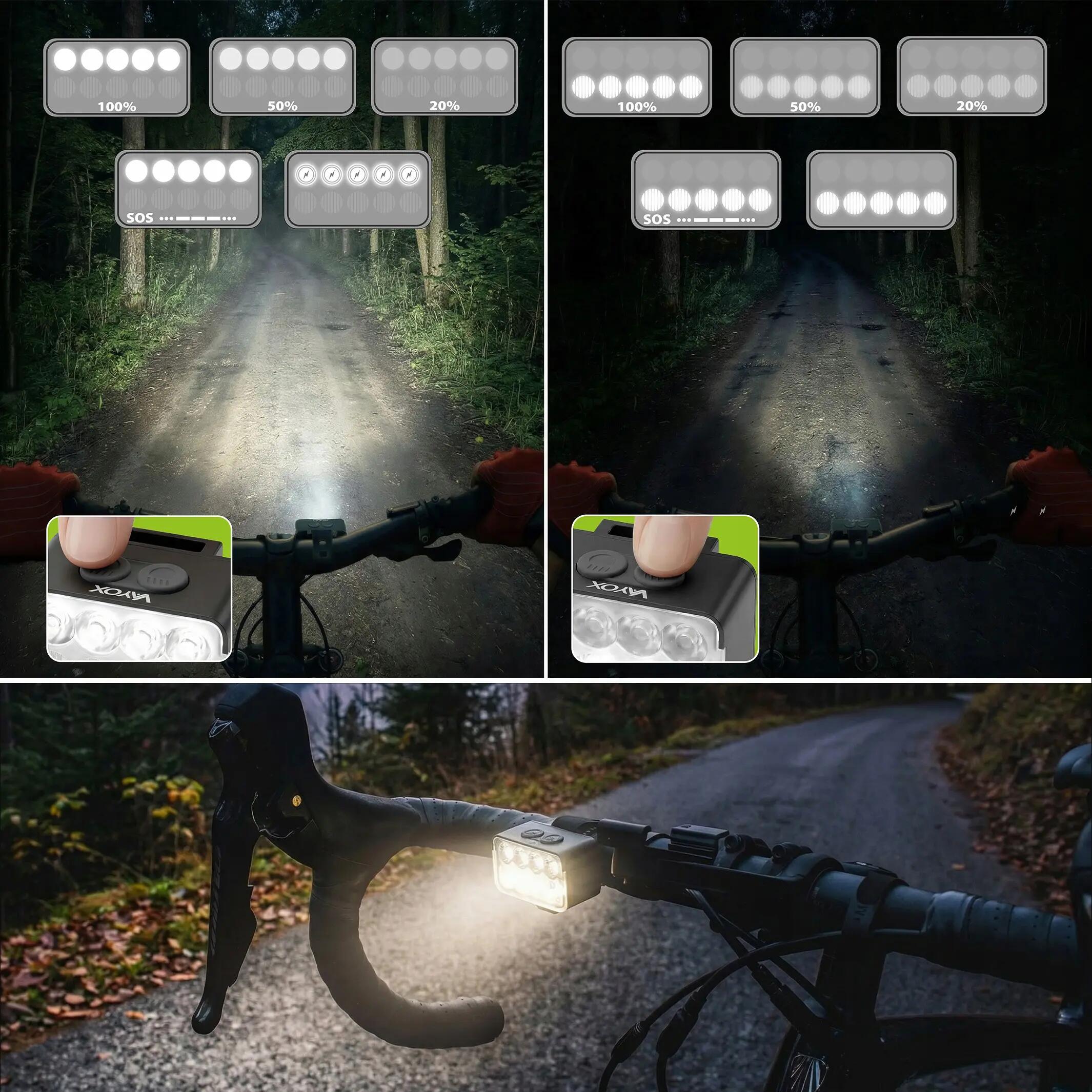 Luce anteriore per bici Vayox VA0151 900 lm, ricaricabile USB-C 9/13