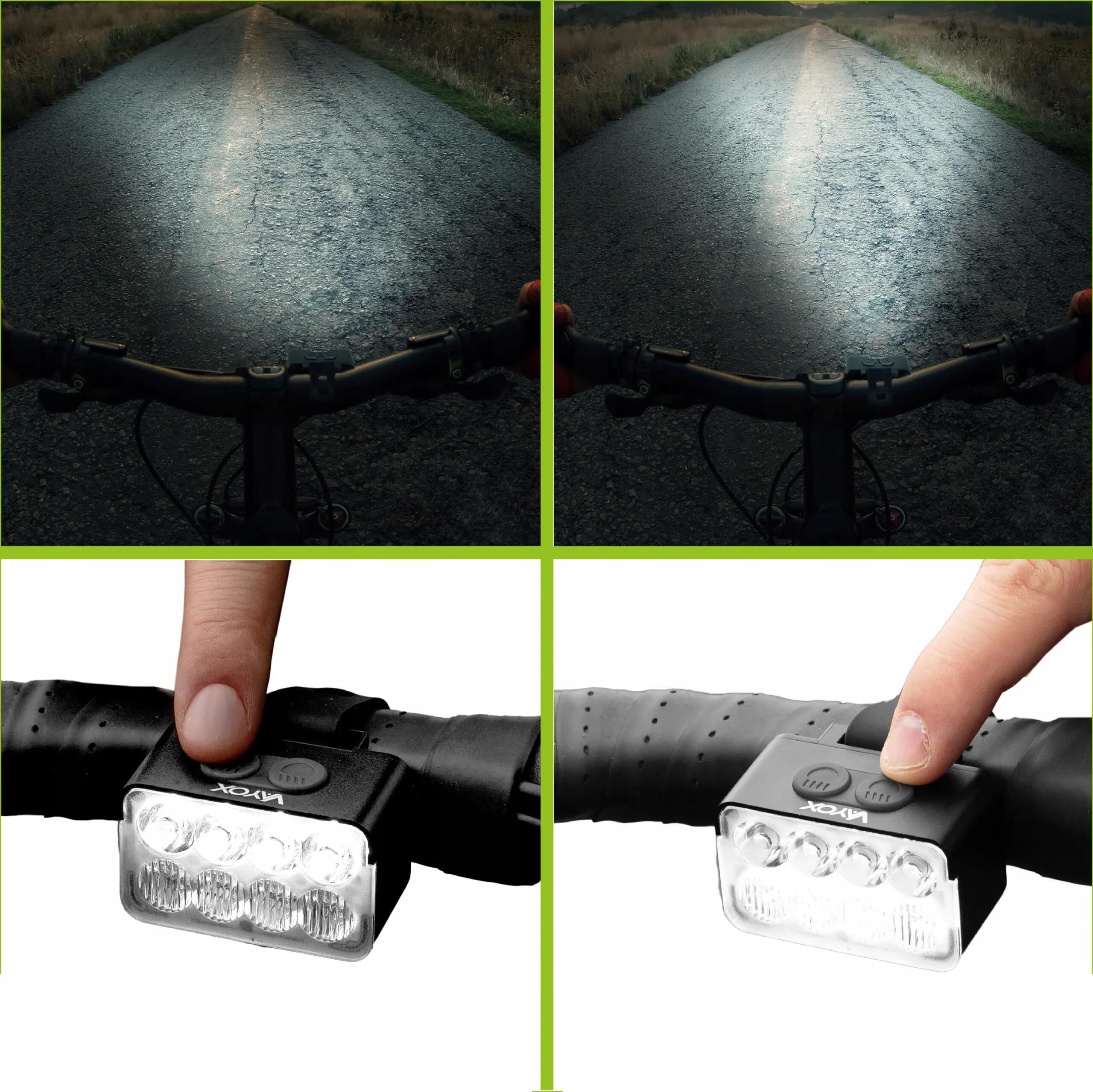 Zestaw lampek rowerowych VAYOX VA0151 + VA0048 przednia i tylna LED 7/12