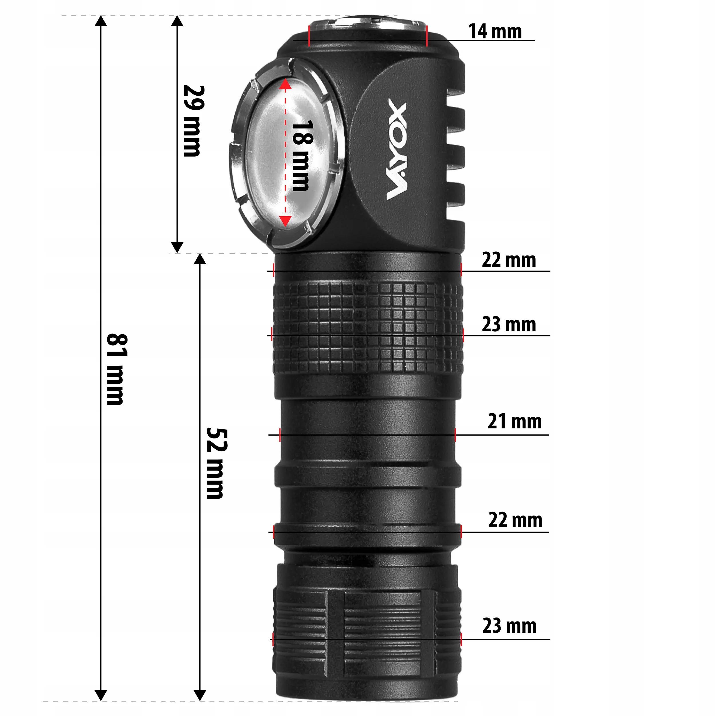 Lampe frontale Vayox VA0362 Explorer 500lm en aluminium rechargeable USB-C 14/16