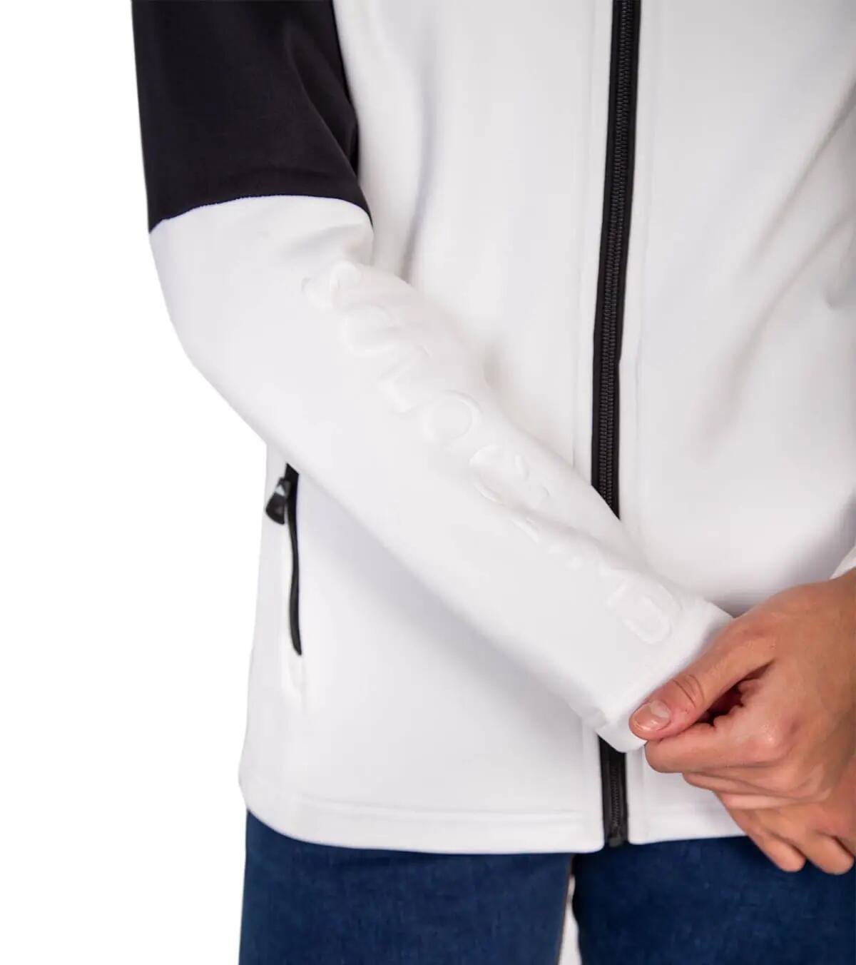 Chaqueta de Forro Polar de Montaña Transpirable Veletta para Mujer Blanco-Negro 5/5