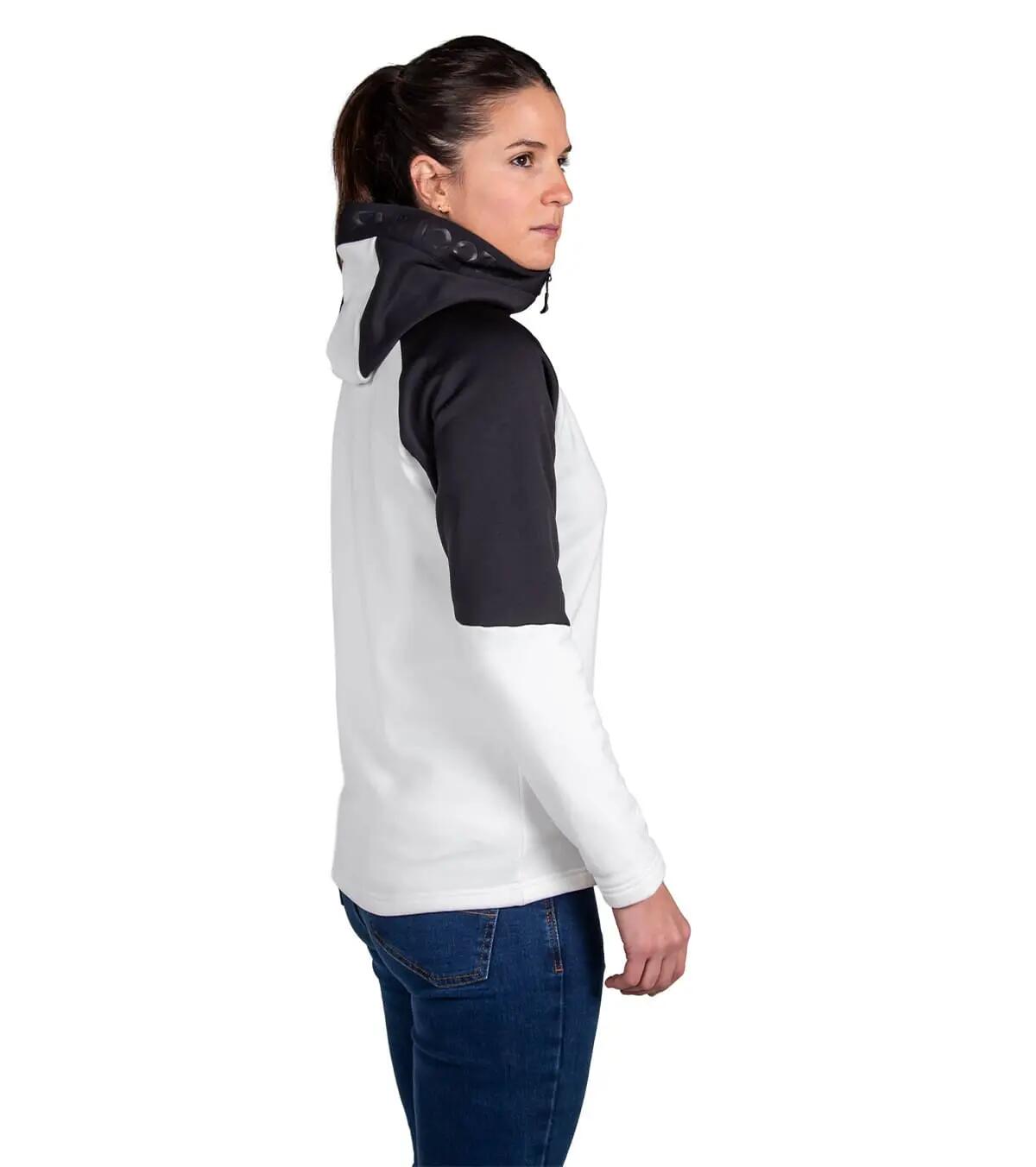 Chaqueta de Forro Polar de Montaña Transpirable Veletta para Mujer Blanco-Negro 2/5
