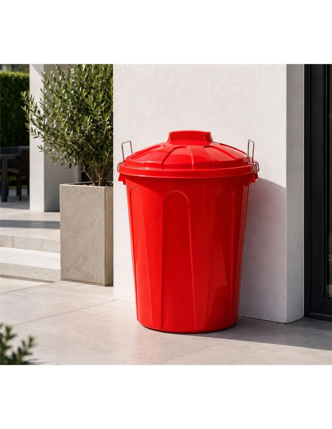 Cubo Basura Plástico con Tapa | Alta Res JARDIN202 Rojo 50 litros 5/5