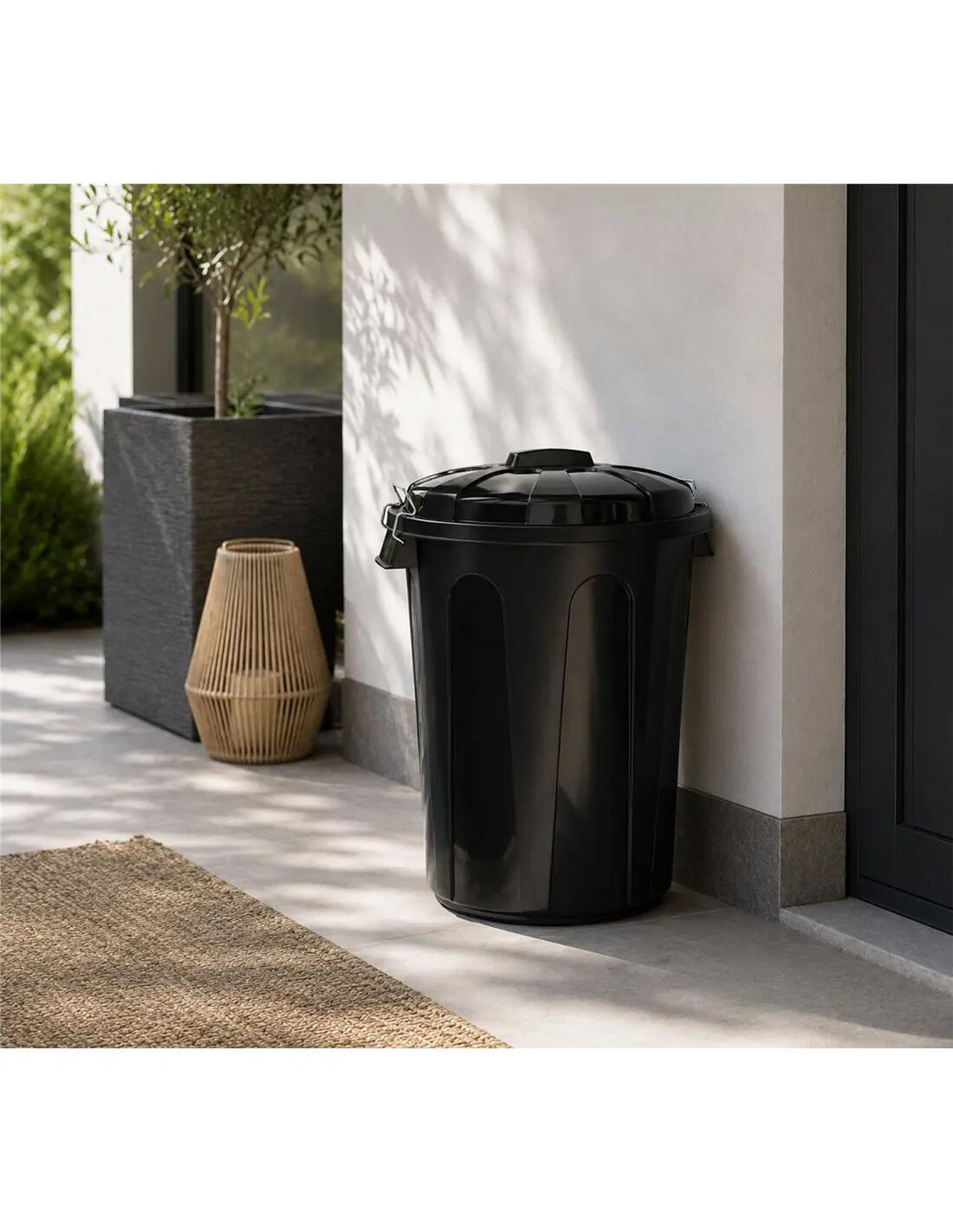 Cubo Basura Plástico con Tapa | Alta Res JARDIN202 Negro 50 litros 5/5
