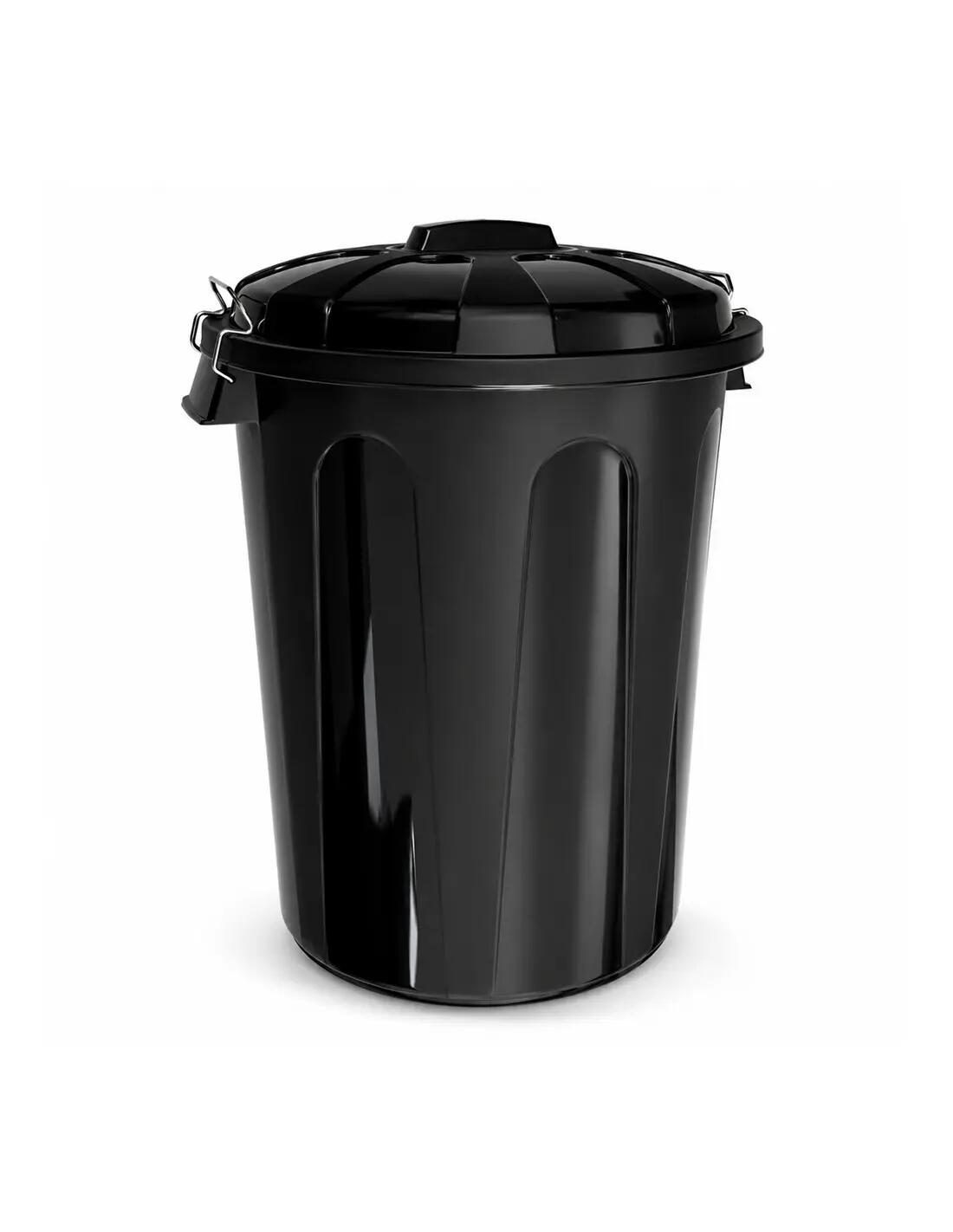Cubo Basura Plástico con Tapa | Alta Res JARDIN202 Negro 50 litros 4/5