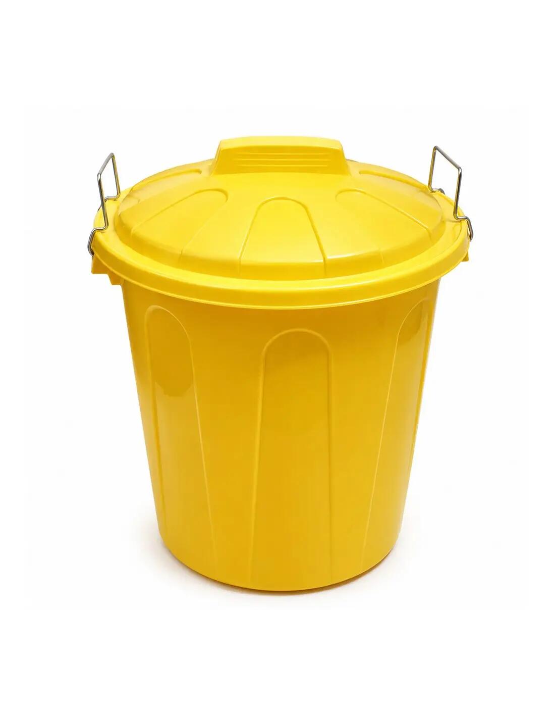 Cubo Basura Plástico con Tapa | Alta Res JARDIN202 Amarillo 100 litros 3/5
