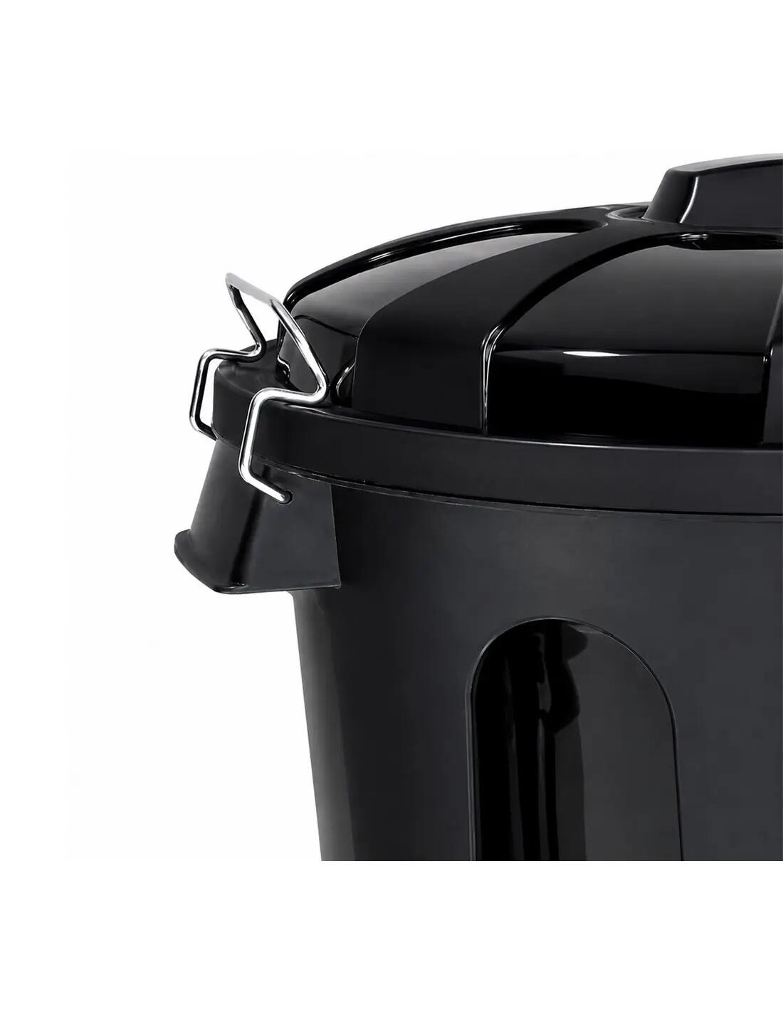Cubo Basura Plástico con Tapa | Alta Res JARDIN202 Negro 100 litros 3/5