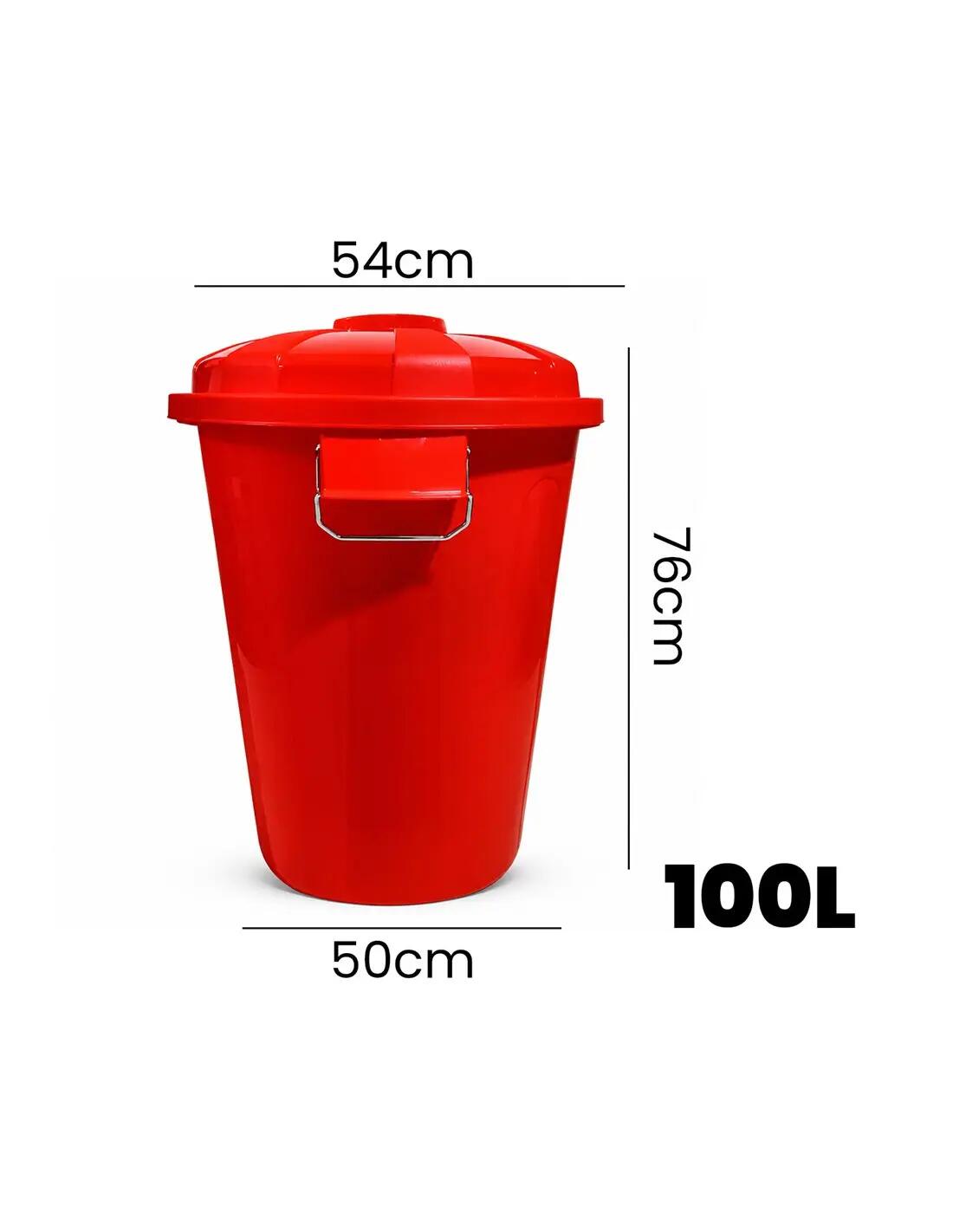 Cubo Basura Plástico con Tapa | Alta Res JARDIN202 Rojo 50 litros 2/5