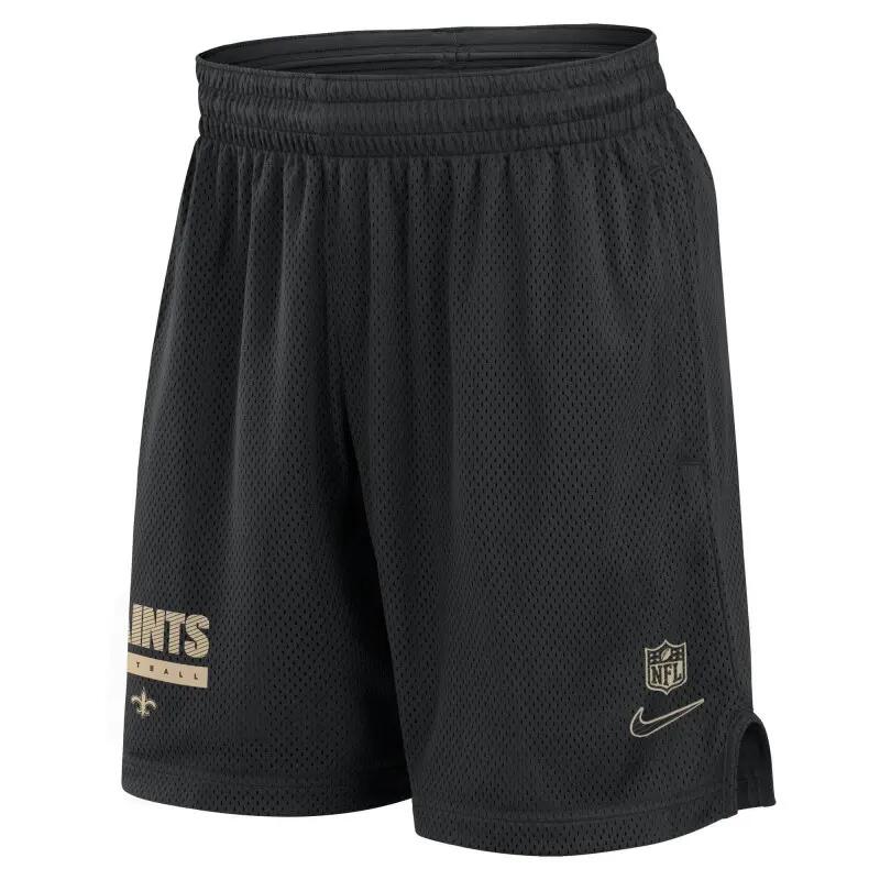 Short NFL New Orleans Saints Nike Sideline Mesh 2024 Noir 1/2