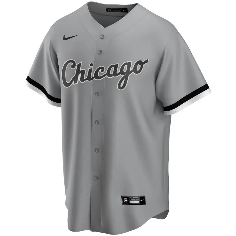 Maillot de Baseball MLB Chicago White Sox Nike Replica Road Gris pour Homme 1/2