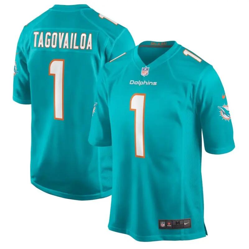 Maillot NFL Tua Tagovailoa Miami Dolphins Nike Game Team Bleu pour junior 1/1
