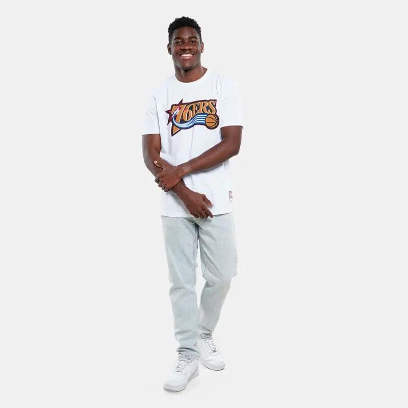 T-Shirt NBA Philadelphia 76ers Mitchell & Ness Team logo Table Blanc 4/5